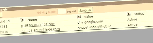 Showing CNAME records