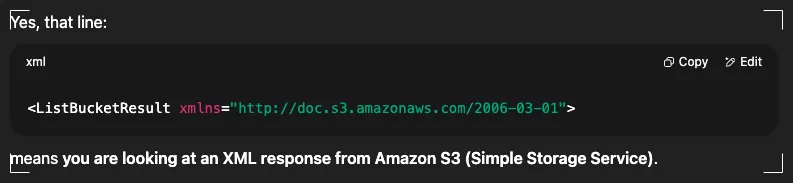 Testing ChatGPT about XMLNS